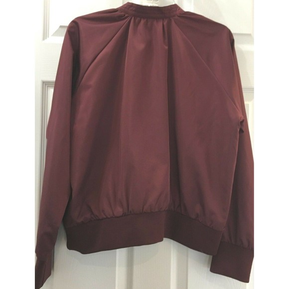 FREE PEOPLE Midnight Bomber Jacket Wine Red Size Medium Lightweight - Picture 2 of 5